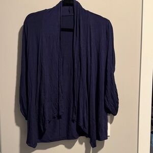 Navy Blue Open Front Cardigan